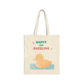 Canvas Tote — "Happy and Dazzling" Pixel Duck Cute Reusable Bag