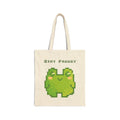 Tote Bag — 'Stay Froggy' Pixel Art Cotton Canvas Tote