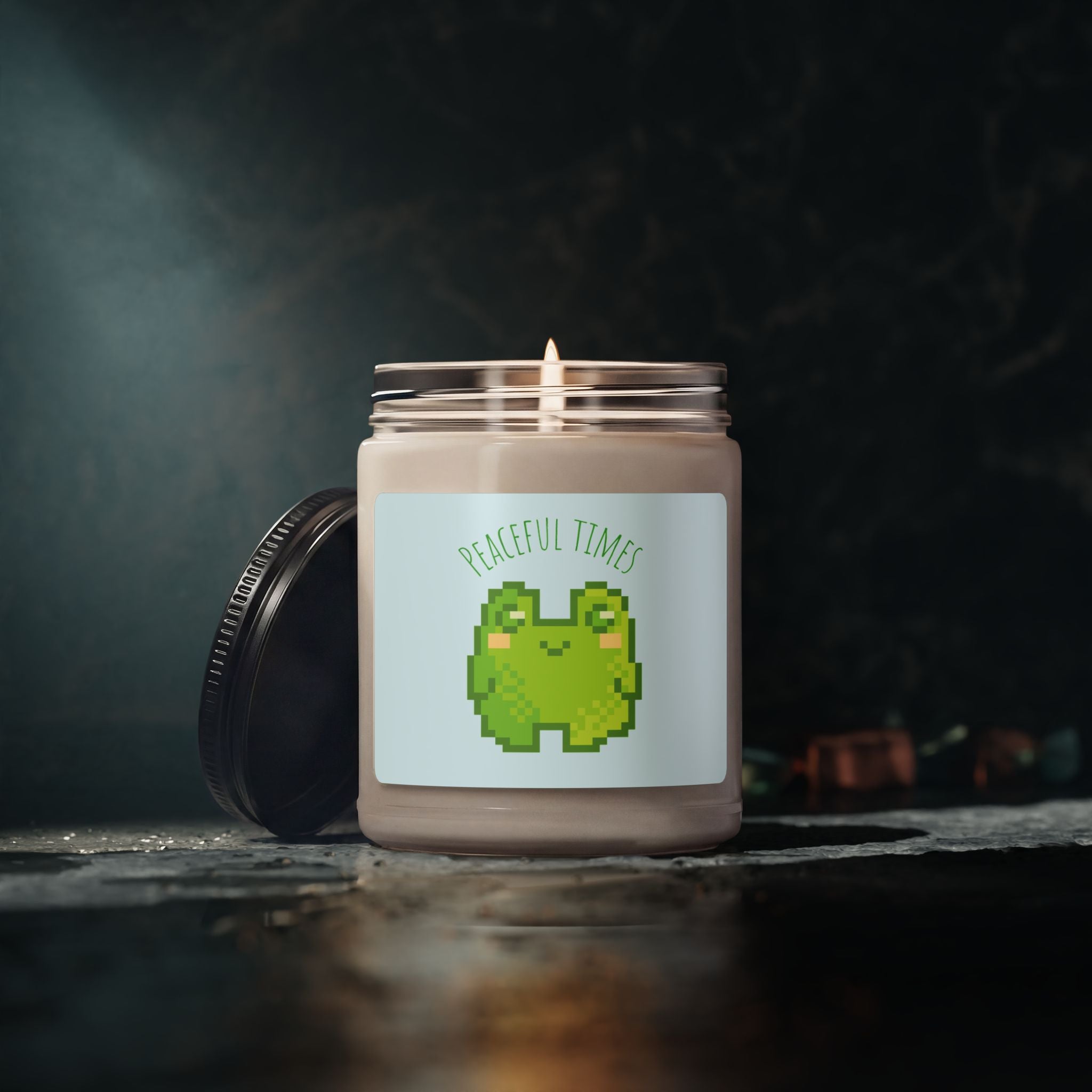 Peaceful Times Frog Soy Candle — 9oz Scented Jar