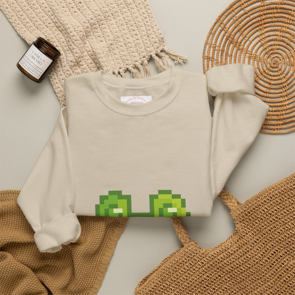Pixel Frog Sweatshirt — Cute Retro 8‑Bit Frog Crewneck