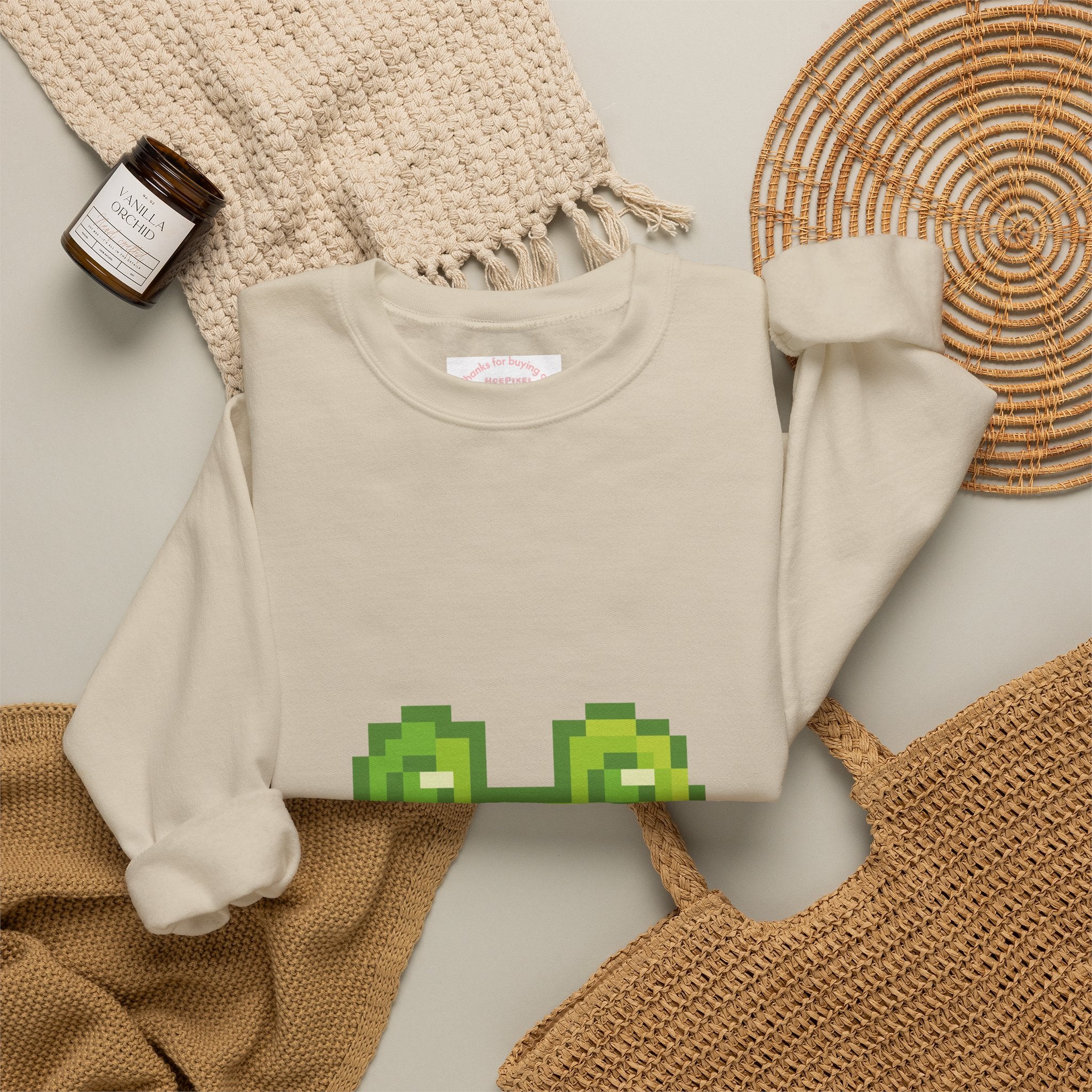 Pixel Frog Sweatshirt — Cute Retro 8‑Bit Frog Crewneck