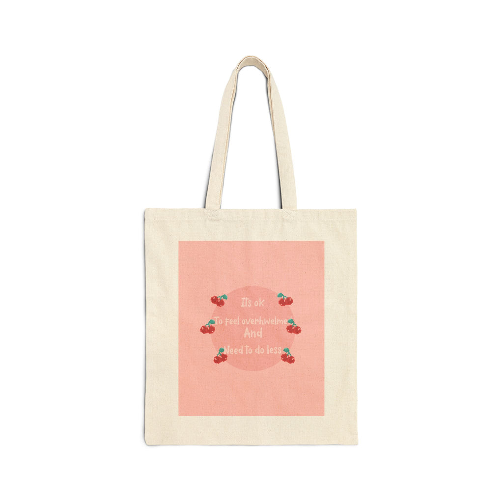 Strawberry Bloom Tote Bag — Cute Pink Floral Canvas Market Tote