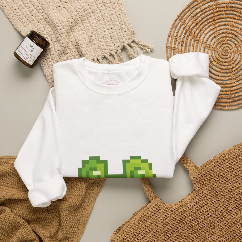 Pixel Frog Sweatshirt — Cute Retro 8‑Bit Frog Crewneck